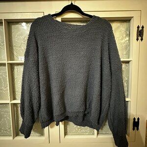 Altar’d State Fuzzy Blue Sweater M/L Cozy Oversized Loungewear Medium Large